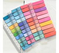 Shein 800 Hojas de 4 estilos de Notas Adhesivas de PET con pestañas de índice de color retro europeo, etiquetas, etiquetas de clasificación de color marroqu