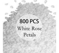 Shein 800 Pétalos artificiales de rosa blanca, decoraciones de flores para bodas, fiestas de compromiso, dormitorio 500/1500/2000/4000/10000 piezas, decorac