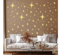 Shein 82 piezas/Paquete Pegatinas de pared de espejo con diseño de estrella, pegatinas de pared de espejo de acrílico removibles y autoadhesivas, adecuadas