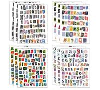 Shein 852/12 Pegatinas de letras de revista, pegatinas de letras retro para scrapbooking, pegatinas de letras de rescate pequeñas, adecuadas para suministro