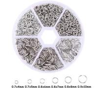 Shein 880 piezas/Paquete Anillos abiertos de salto, anillos de conector de bucle único abierto, accesorios para hacer joyas DIY, conectores de anillos en O