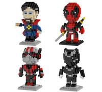 Shein 8cm de alto Bloques de construcción de los Vengadores Deadpool Ant-Man Particle - Juguetes de ensamblaje, adornos de escritorio, decoración de habita