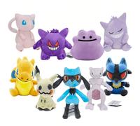 Shein 9 estilos de muñecos de peluche de Pokémon, monstruos de bolsillo como Charizard, Mimikyu, Gengar, Ditto, Mewtwo, Mew, Lucario, Riolu, figuras de anim