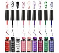 Shein 9 piezas de delineador de uñas de gel, esmalte de uñas de gel con efecto 3D, pincel delgado para pintar en casa o en el salón, diseño de regalo para n