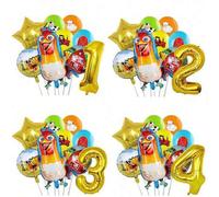 Shein 9 piezas Globos de aluminio con diseño de pollo, granja lechera, pollito, tractor, cumpleaños feliz, mascota, campo, La Granja de Zenón