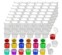 Shein 90-30 piezas Juego de tarros de pintura acrÃlica mini con tapas - 5/10/15 tiras, recipientes de 3ml/0,1oz para proyectos de arte y manualidades escol