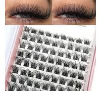 Shein 90 piezas de pestañas postizas falsas con rizo D, esponjosas y gruesas, de aspecto natural para maquillaje diario, racimos de pestañas postizas, pesta