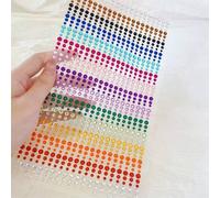 Shein 900 piezas/1800 piezas Pegatinas de Rhinestone de estilo bohemio para mujeres - Pegatinas de joyería de rhinestone autoadhesivas, pegatinas de joyería