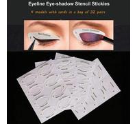 Shein 96 piezas/12 pares Plantillas de maquillaje de ojos, pegatinas de plantilla de delineador de ojos y cejas, 4 diseños diferentes, plantillas occidental