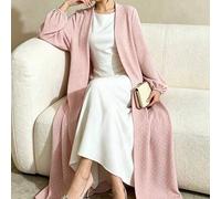 Shein Abaya de mujer con lunares, elegante y modesta, estilo árabe, vestido largo, chaqueta de punto de manga larga de moda para primavera/otoño, abrigo lar