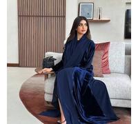 Shein Abaya elegante de moda para mujer, estilo de Oriente Medio, cárdigan holgado y cómodo casual, vestido largo modesto de manga larga para otoño/invierno