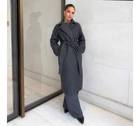 Shein Abrigo de mujer de moda para ir al trabajo con cinturón, otoño/invierno