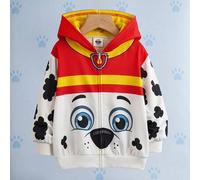 Shein Abrigo holgado con capucha con cremallera y estampado de perro de dibujos animados lindo y casual para niño, adecuado para primavera y otoño