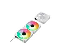 Shein Abysm Gaming Arclight 2.0 ARGB Kit 3 en 1 White - Pack de 3 Ventiladores 120mm con Iluminación ARGB, Conexión en Serie (Clic&Go), PWM, 1500 RPM - Blan