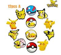 Shein Accesorio grande en forma de Pikachu Pokémon para decorar zapatos, hebillas de goma suave, hebillas decorativas en forma de flor para zapatos, hebilla