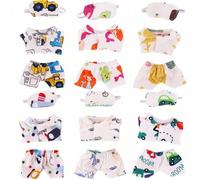 Shein Accesorios para muñecas La Bubu de 1ra, 2da y 3ra generación de caja ciega, set de 6 estilos de pijamas (máscara para los ojos + parte superior + pant