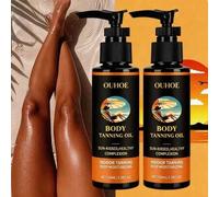 Shein Aceite corporal autobronceador con efecto bronceado mejorado y súper hidratante, brillo bronceado natural sin exposición al sol, perfecto para el look