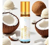 Shein Aceite de perfume de 10ml con aroma a vainilla y coco, frasco de aplicador con bola, aceite esencial, perfume roll-on, regalo de cuidado para mujer, a
