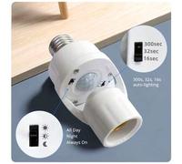 Shein Adaptador de lámpara con sensor de movimiento E27, interruptor de retardo ajustable, se enciende al acercarse, base blanca, fácil instalación, adecuad