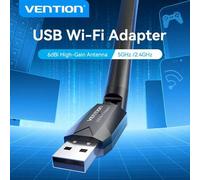Shein Adaptador USB WiFi VENTION, adaptador USB dual band Bluetooth con antena externa de 6dBi, 2,4 GHz/5 GHz, para Windows XP/7/8/8.1/10/11, de escritorio,