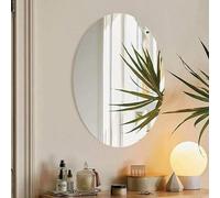 Shein Adhesivo de espejo de pared de acrílico de gran tamaño - Superficie de espejo autoadhesiva sin vidrio, placa de espejo decorativa de alta transparenci