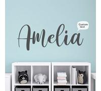 Shein Adhesivo de pared personalizado con nombre, adhesivo de nombre personalizado para pared, adhesivo de vinilo con monograma, adhesivo de nombre para gua