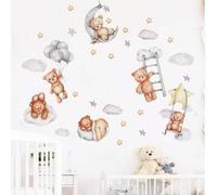 Shein Adhesivos de pared personalizables, personalizable con nombre, luna, estrellas, buenas noches, osos. Calcomanías de pared de PVC autoadhesivas y remov