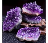 Shein Adquisición de hermosa geoda natural de amatista de Brasil, cuerdas de amatista, trozos de amatista, fragmentos de amatista, cristal, joyería de amati