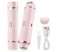 Shein Afeitadora eléctrica de doble cabezal para mujeres, recargable, cortadora de bikini, 2 en 1 afeitadora eléctrica inalámbrica, uso en seco y húmedo, re