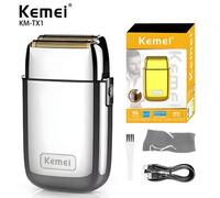 Shein Afeitadora eléctrica Kemei KM-TX1 de mayor venta, recargable por USB, con Body de metal, afeitadora y recortadora eléctrica recíproca para hombres