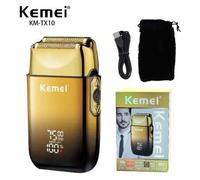 Shein Afeitadora para hombres Kemei KM-TX10 para uso diario, recargable por USB, con cuchillas de láminas, afeitadora de carga rápida, máquina profesional p