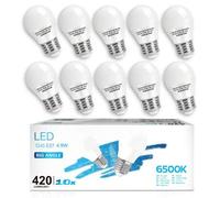 Shein Aigostar 10 x E27 Bombilla LED G45, Casquillo gordo 5W, Bajo consumo, 420 lm, Luz fría 6500K, Ahorro de energía, CRI> 80, ángulo de apertura 230º, no