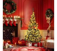 Shein Aigostar 120 CM Árbol de Navidad Artificial,con Cadena de luces LED de 8 M,100 LED Blanco cálido,8 Modos de Iluminación,140 Ramas,Color Verde,Incluye