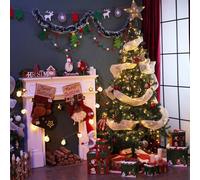 Shein Aigostar 180 CM Árbol de Navidad Artificial,con Cadena de luces LED de 18 M, 300 LED Blanco cálido, 8 Modos de Iluminación,450 Ramas,Color Verde,Inclu