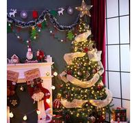Shein Aigostar 210 CM Árbol de Navidad Artificial,con Cadena de luces LED de 23 M,400 LED Blanco cálido, 8 Modos de Iluminación,600 Ramas,Color Verde,Incluy