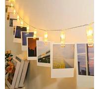 Shein Aigostar 2M 10LED Clip Cadena de Luces con 10 Pinzas para Colgar Fotos, Guirnaldas de Luces con Control Remoto, Fotoclips Guirnalda de Decoración para