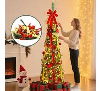Shein Aigostar Árbol de Navidad Plegable de con Luces LED 1.8 m, Luz Amarilla Cálida, 150 LED, 8 Modos, Temporizador, Ip44, con Cable de 3 M, para Decoracio