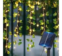Shein Aigostar Cadena de Luces LED Solares 3M+1 * 1M, 70 LEDs, Guirnaldas de Hiedra Artificial con Hojas, IP65 Impermeable, Blanco Cálido. Decoración para E