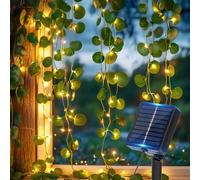 Shein Aigostar Cadena de Luces LED Solares 3M+1 * 1M, 70 LEDs, Guirnaldas de Hiedra Artificial con Hojas, IP65 Impermeable, Blanco Cálido. Decoración para E
