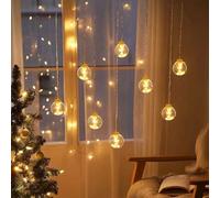 Shein Aigostar Cortina de Luces Navidad con Control Remoto, 3*0.6m 120 LED Guirnaldas Luces, 8 Modos Cadena de Luces Brillo Ajustable y con Temporizador, IP