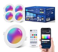 Shein Aigostar Downlight Inteligente Empotrable Focos 6W Bluethooth Mesh, LED Techo Luces para Salón Cocina Compatible con Alexa con Control Remoto, RGB+CCT