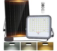 Shein Aigostar - Foco proyector LED solar con mando a distancia,8000mAH,gran panel solar y batería de gran capacidad,regulable 3000/4000/6500K,IP66,cable 2m