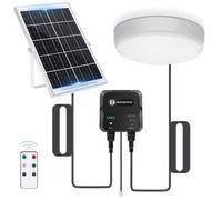 Shein Aigostar Luz Solar Interior Exterior 70W Plafón LED Techo Solar con Caja de Almacenamiento de Energía, Mando a Distancia, IP65 Impermeable, Cable de 8