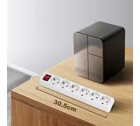 Shein Aigostar Regleta alargador de 6 enchufes con cable de 3 metros e interruptor. Color Blanco