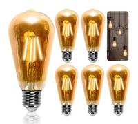 Shein Aigostar ST64 Bombilla LED E27 Edison Estilo Vintage (Casquillo Gordo, 8W (Equivalente A 60W), Bombilla De Filamento Led Blanco Cálido (2200K). Ángulo