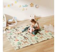 Shein AIYAPLAY Alfombra Bebé Acolchada Plegable Reversible 196x176x1,5 cm Diseño de Bosque y Animales Tapete de Actividades Bebé XPE Doble Cara Impermeable