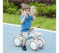 Shein AIYAPLAY Bicicleta sin Pedales para Niños de 12-36 Meses Bicicleta de Equilibrio con Asiento Ajustable Cesta y 4 Ruedas Silenciosas Carga 20 kg 56x27x