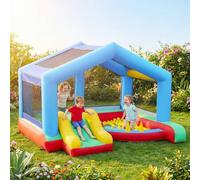 Shein AIYAPLAY Castillo Hinchable para Niños con Soplador, Castillo Hinchable con Tobogán, Cama Elástica, Piscina de Pelotas, Juego de Aros, Toldo y Bolsa d