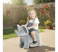 Shein AIYAPLAY Elefante Eléctrico con Música, Batería 6V, Caballo de Juguete Eléctrico, Tacto Suave, Ruedas Silenciosas de PU, Pedal, Marcha Adelante, Regal