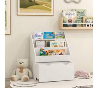 Shein AIYAPLAY Estantería de Juguetes con 3 Compartimentos, Librería Infantil, Caja de Juguetes Móvil, Cajón con Ruedas, Multifuncioanl, para Dormitorio, Gu